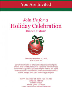 Free Printable Holiday Party Email Invitation Template Pdf