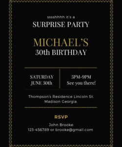 Free  Surprise Birthday Party Invitation Template Doc