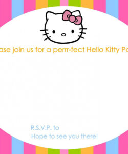 Hello Kitty Party Invitation Template Excel Sample