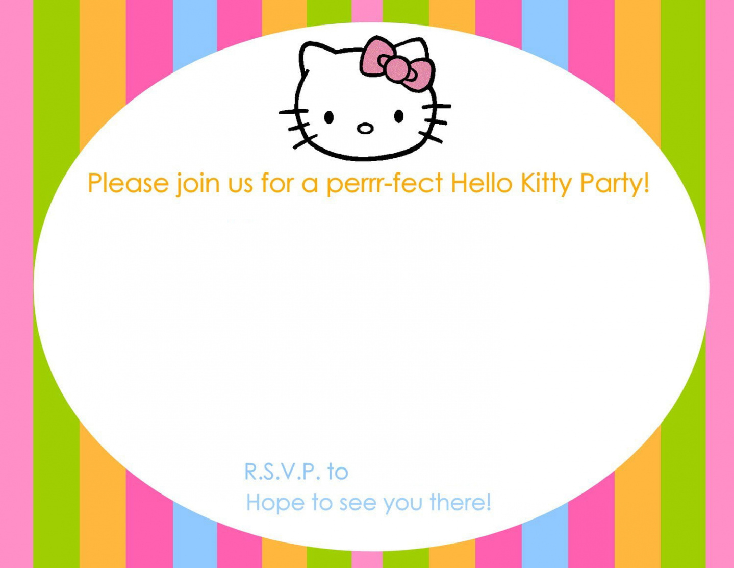 Hello Kitty Party Invitation Template Excel Sample