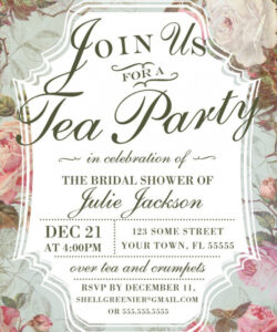 Invitation For Tea Party Template Doc