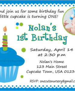 Printable 1St Birthday Invitation Card Template Doc Sample