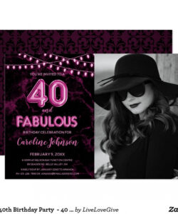 Printable 40 And Fabulous Invitation Template Word Sample