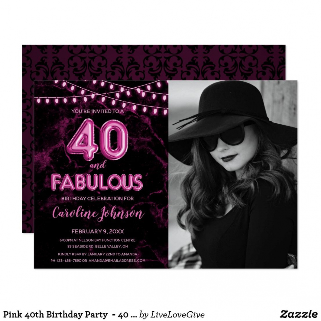 Printable 40 And Fabulous Invitation Template Word Sample