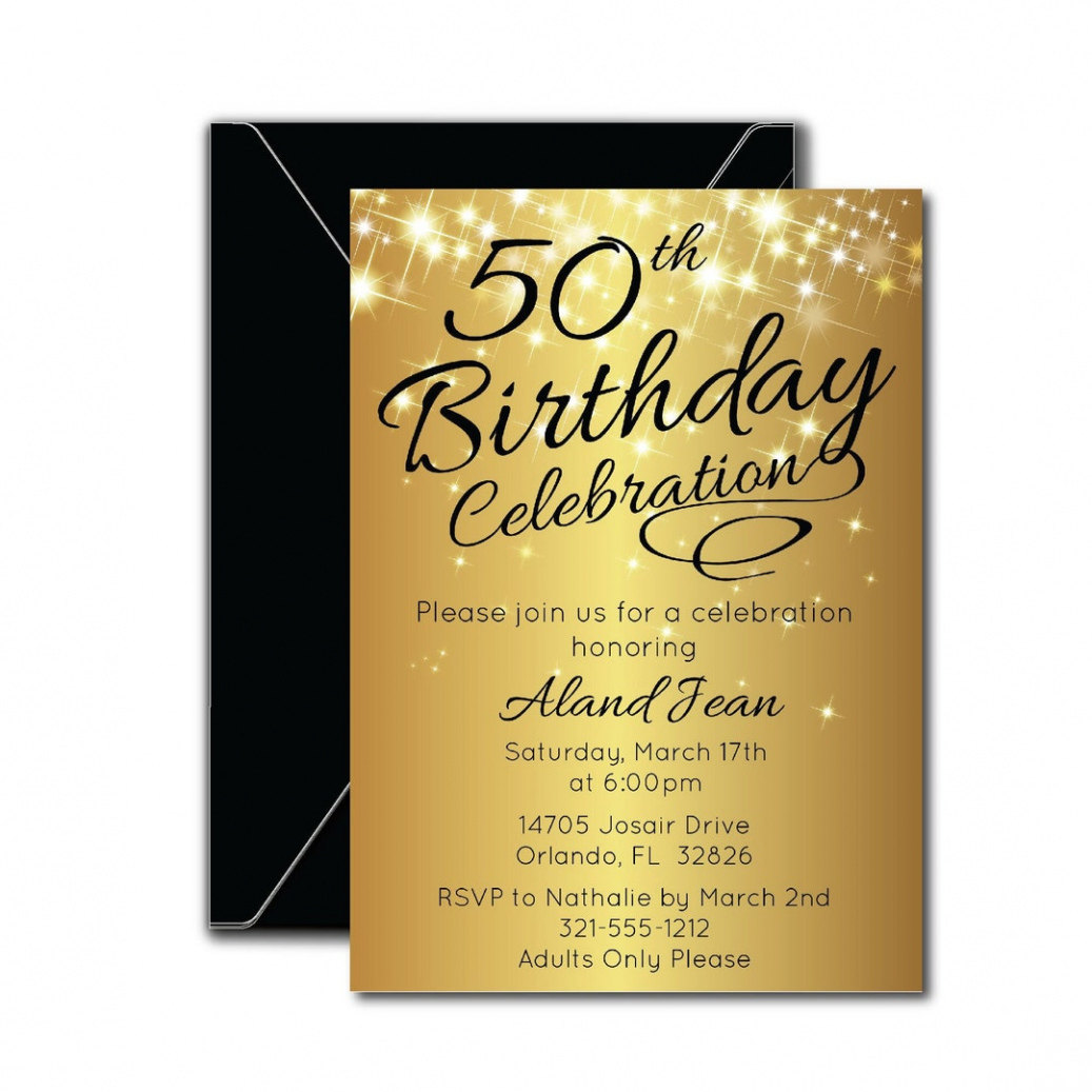 Printable 50Th Birthday Invitation Card Template  Sample