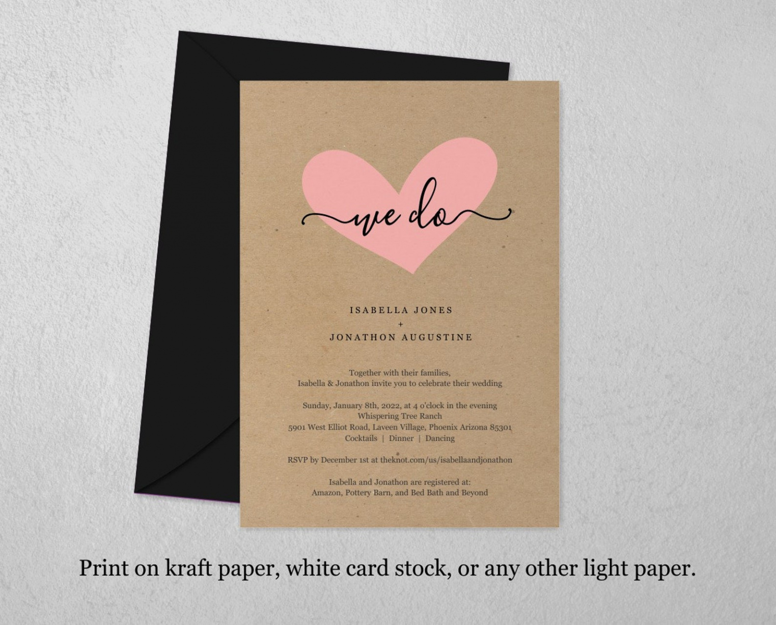 Printable All In One Wedding Invitation Template Pdf