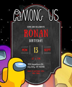 Printable Among Us Birthday Invitation Template Excel Sample