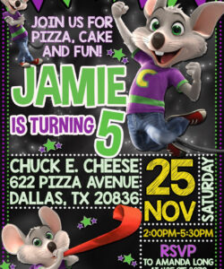 Printable Chuck E Cheese Invitation Template Doc