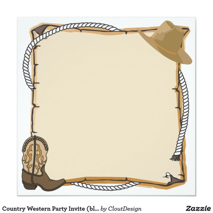 Printable Cowboy Theme Party Invitation Template Excel