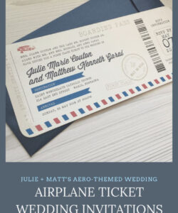 Printable Flight Ticket Wedding Invitation Template Doc Sample