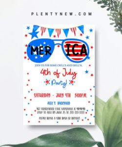 Printable Fourth Of July Invitation Template Doc Sample