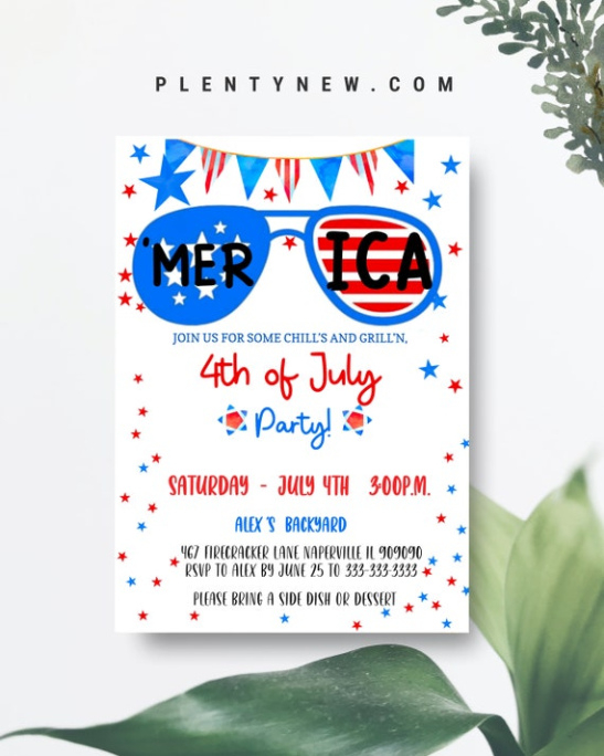 Printable Fourth Of July Invitation Template Doc Sample