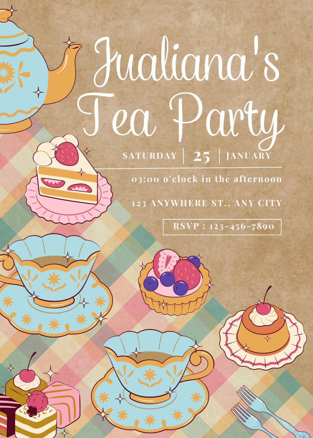 Printable Invitation For Tea Party Template Doc Sample