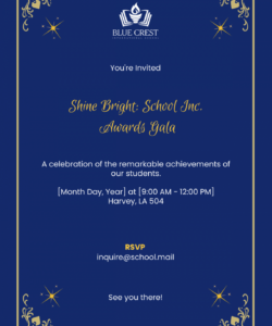 Printable Invitation To Awards Ceremony Template Excel Sample