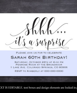 Printable Surprise Birthday Party Invitation Template