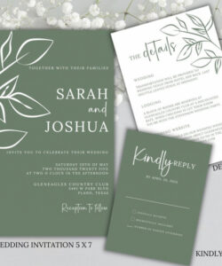 Sage Green Wedding Invitation Template Excel Sample