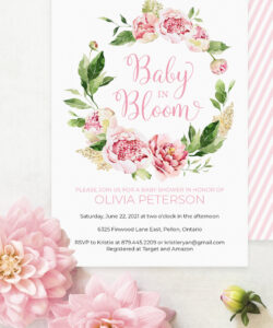 Baby In Bloom Invitation Template