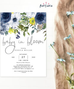 Baby In Bloom Invitation Template Word