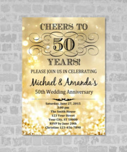 Blank 50Th Wedding Anniversary Invitation Template  Sample