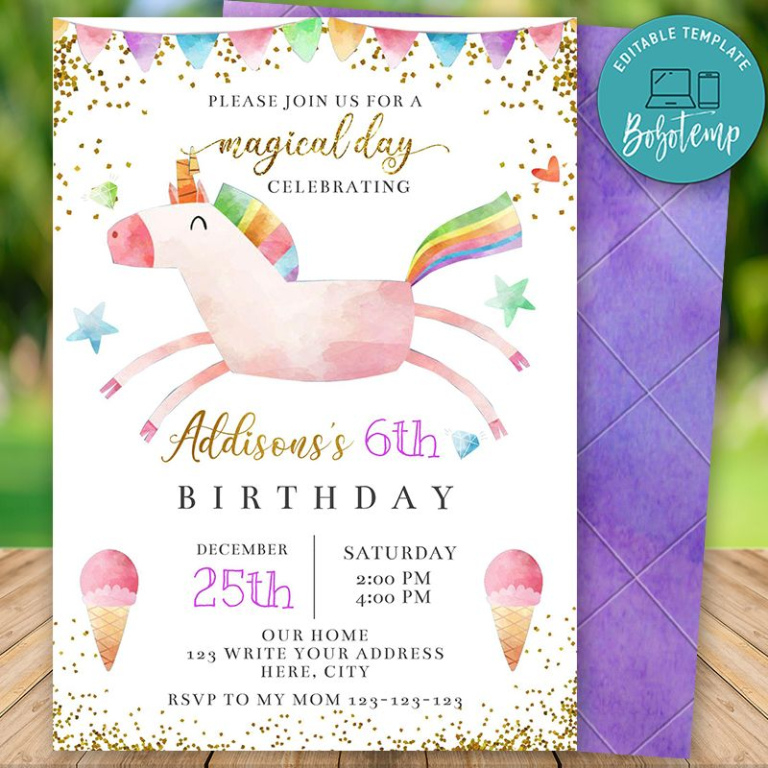 Blank 6Th Birthday Party Invitation Template Word