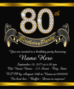 Blank 80Th Birthday Party Invitation Template Excel