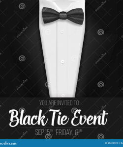 Blank Black Tie Event Invitation Template