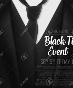 Blank Black Tie Event Invitation Template Word Sample