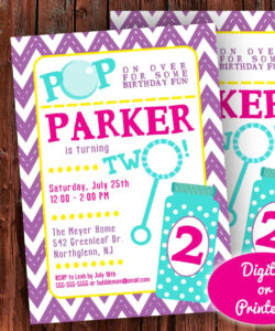 Blank Bubble Birthday Party Invitation Template