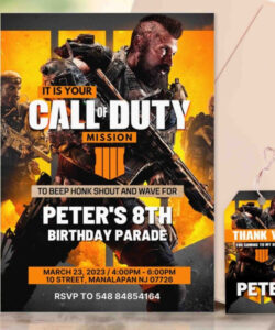 Blank Call Of Duty Birthday Invitation Template Doc Sample