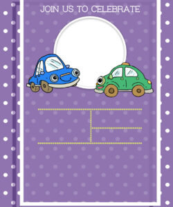 Blank Car Theme Birthday Invitation Template Pdf Sample