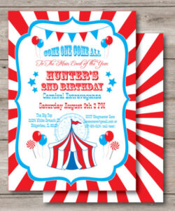 Blank Carnival Theme Birthday Invitation Template Word Sample