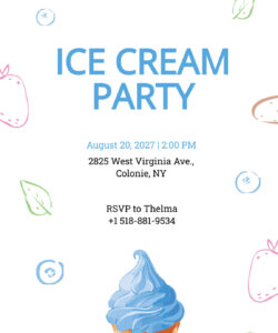 Blank Diy Ice Cream Invitation Template Word Sample