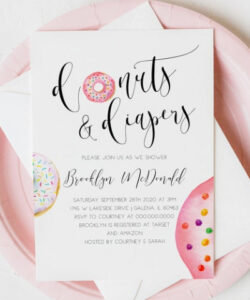 Blank Donuts And Diapers Invitation Template Pdf