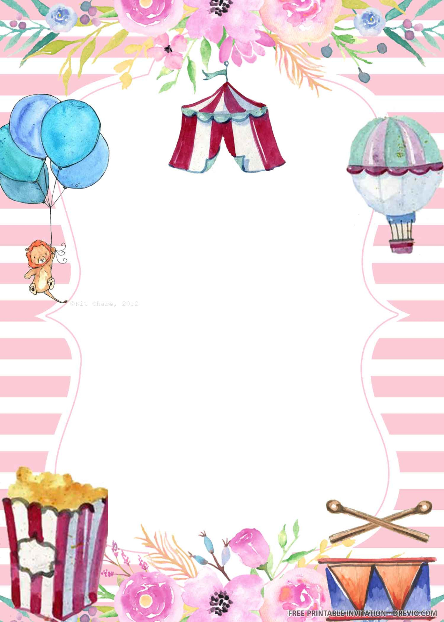 Carnival Theme Birthday Invitation Template  Sample