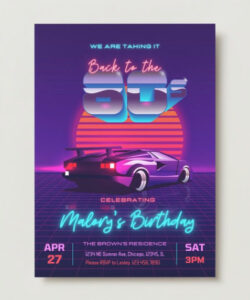 Custom 80S Theme Party Invite Template