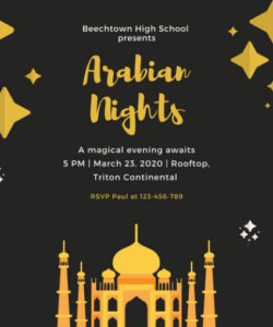 Custom Arabian Nights Party Invitation Template Word