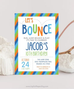 Custom Bounce House Party Invitation Template Pdf Sample