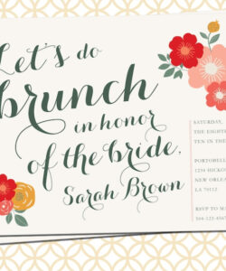 Custom Bridal Shower Brunch Invitation Template  Sample