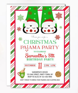 Custom Christmas Pajama Party Invitation Template Pdf