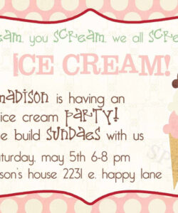 Custom Diy Ice Cream Invitation Template