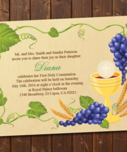 Custom First Holy Communion Invitation Template  Sample