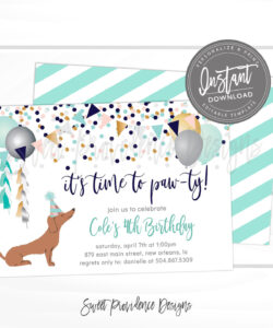 Dog Birthday Party Invitation Template Doc Sample