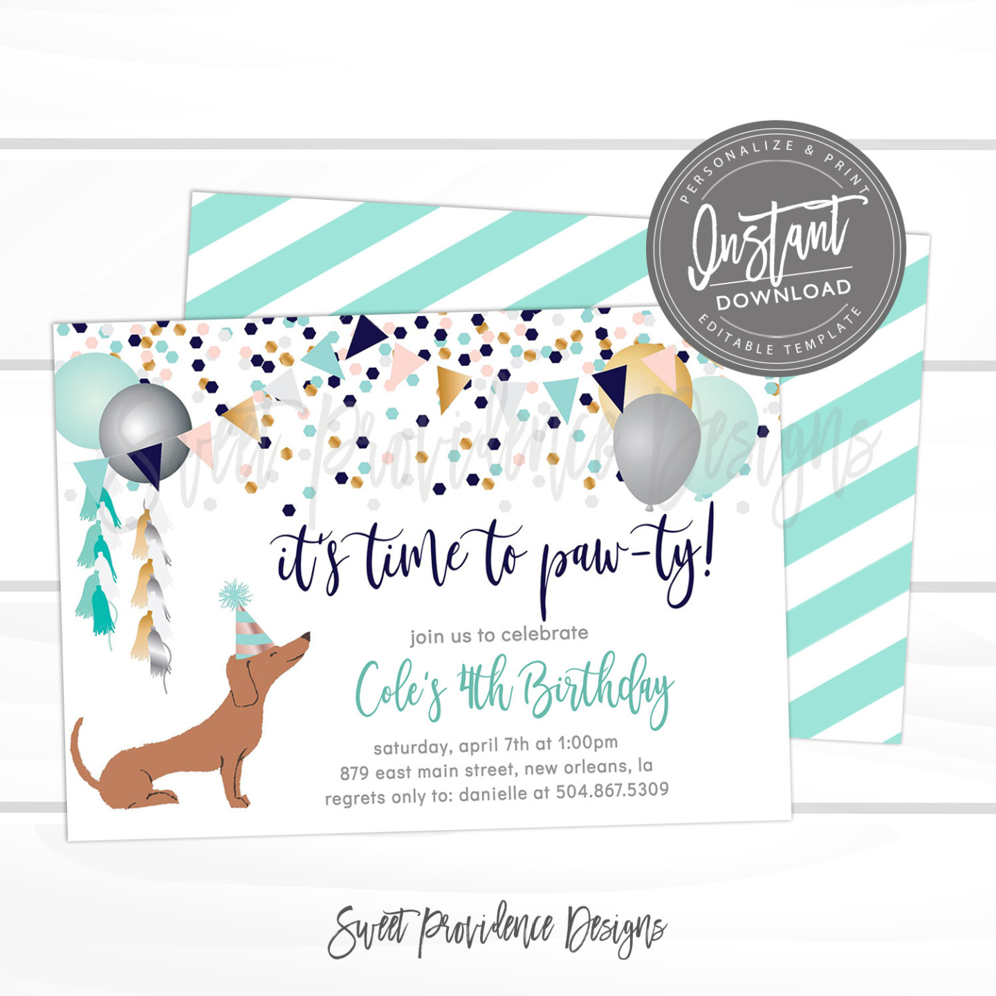 Dog Birthday Party Invitation Template Doc Sample