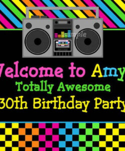 Editable 80S Theme Party Invite Template Excel Sample