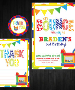 Editable Bounce House Party Invitation Template  Sample