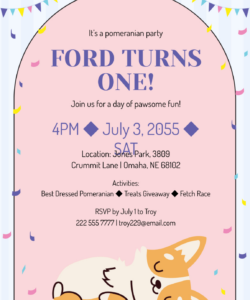 Editable Dog Birthday Party Invitation Template Pdf