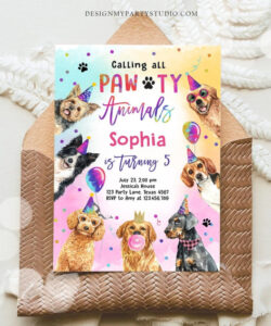 Editable Dog Birthday Party Invitation Template Word Sample