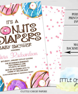 Editable Donuts And Diapers Invitation Template Pdf Sample