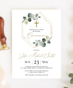 Editable First Holy Communion Invitation Template Doc Sample