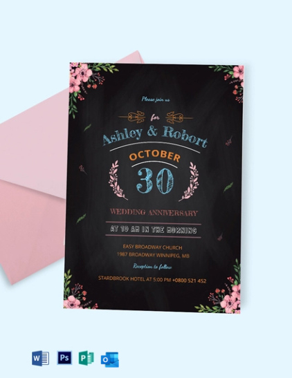 Free  30Th Wedding Anniversary Invitations Template Excel